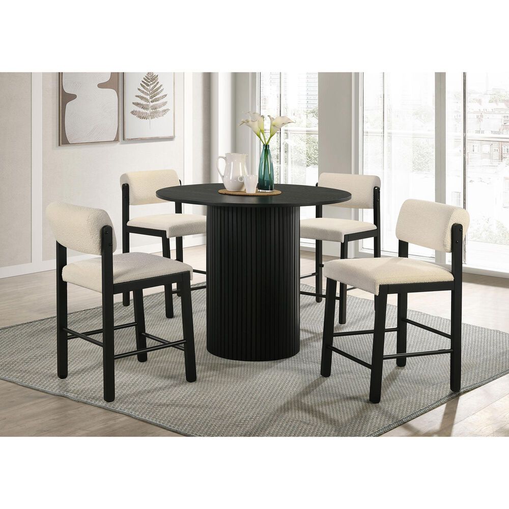 Pacific Landing Hamlyn Round Counter Height Dining Table in Black - Table Only, , large