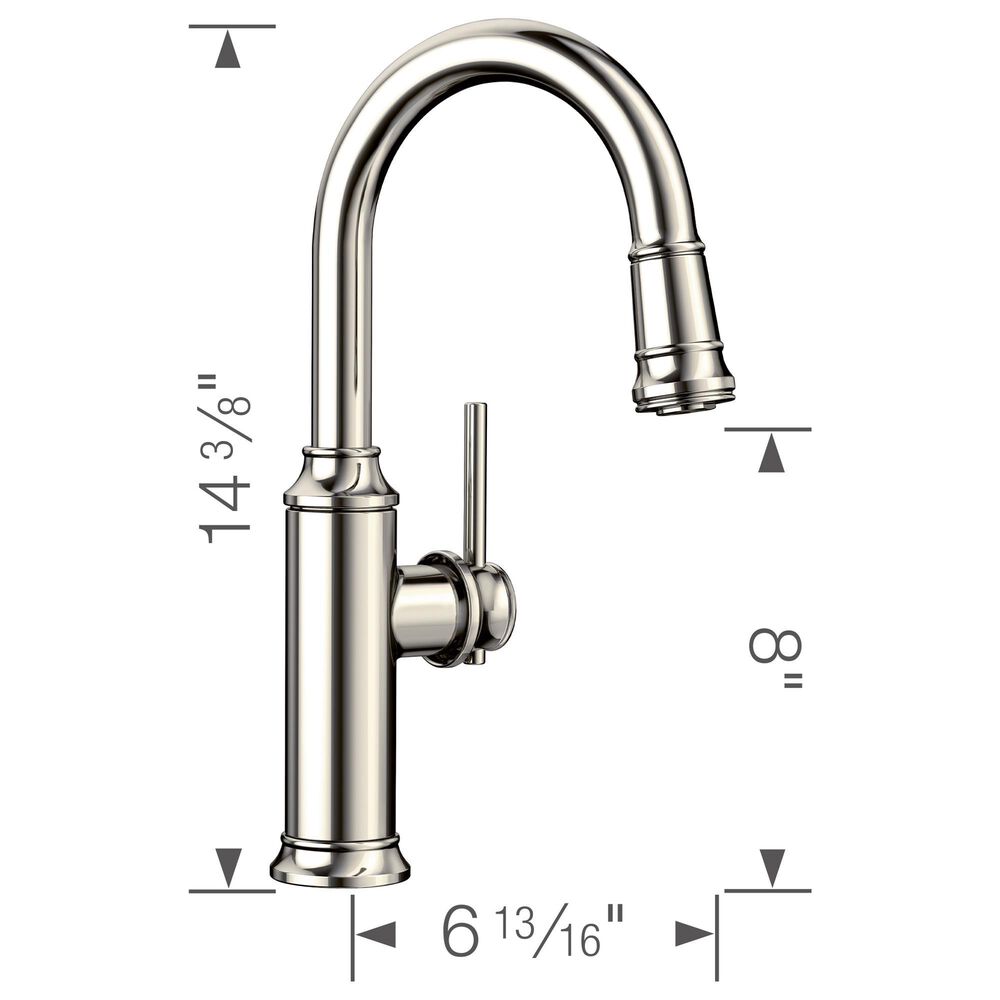 Blanco Empressa Pull-Down Bar Faucet 1.5 GPM in Polished Nickel, , large