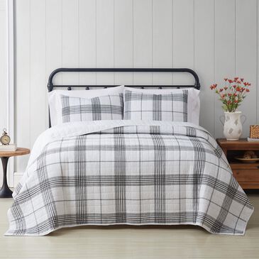 Pem America Cottage Classics Cottage 3-Piece Full/Queen Quilt Set in White and Black, , large