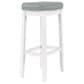 Linon Home Decor Claridge Bar Stool with Light Grey Cushion in White, , large