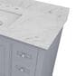 Lexora Home Dukes 48" Single Bathroom Vanity in Dark Grey with 2 cm White Carrara Marble Top and Rectangular Sink, , large