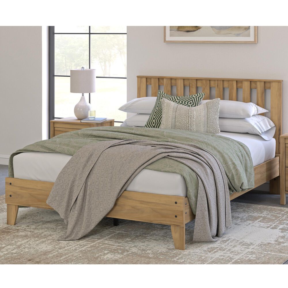 Ashley Bermacy Queen Platform Bed in Light Brown, , large