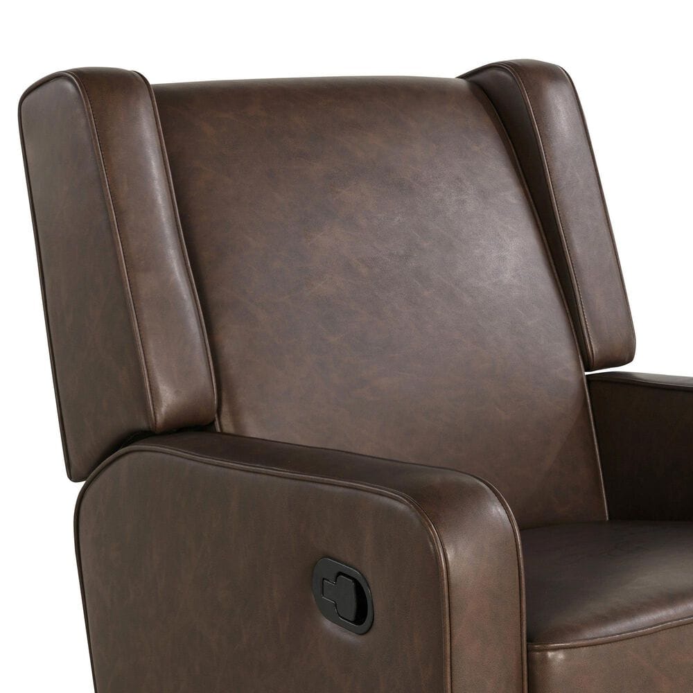 Lifestyle Solutions Emerson Manual Swivel Rocker Recliner in Brown, , large