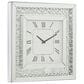 Maple and Jade Decorative Wall Clock with Floating Crystals in Silver, , large