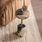 Classic Home Jordyn 8" Round Accent Table in Molten Husk and Brass, , large