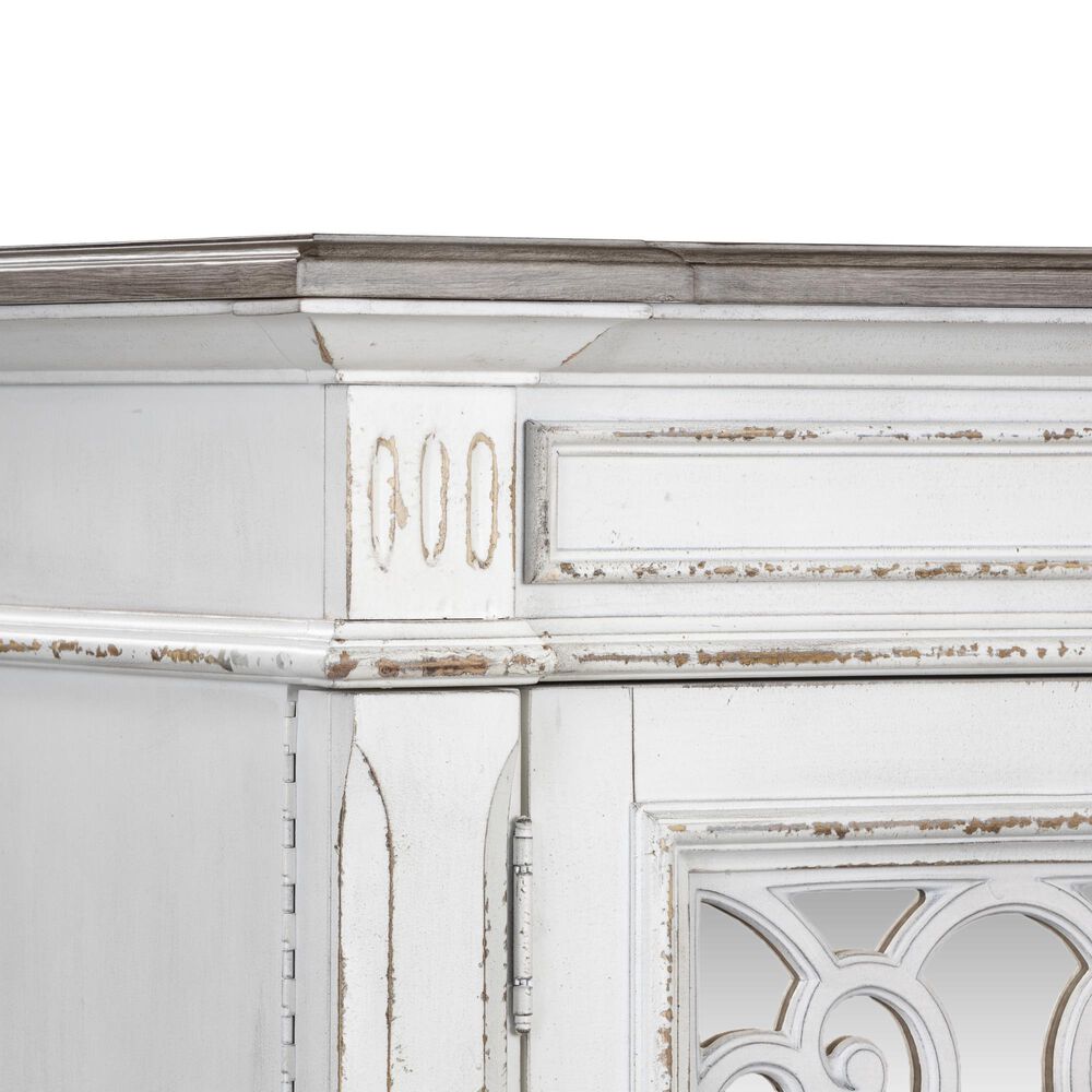 Belle Furnishings Abbey Park Mirrored Door Chest in White, , large