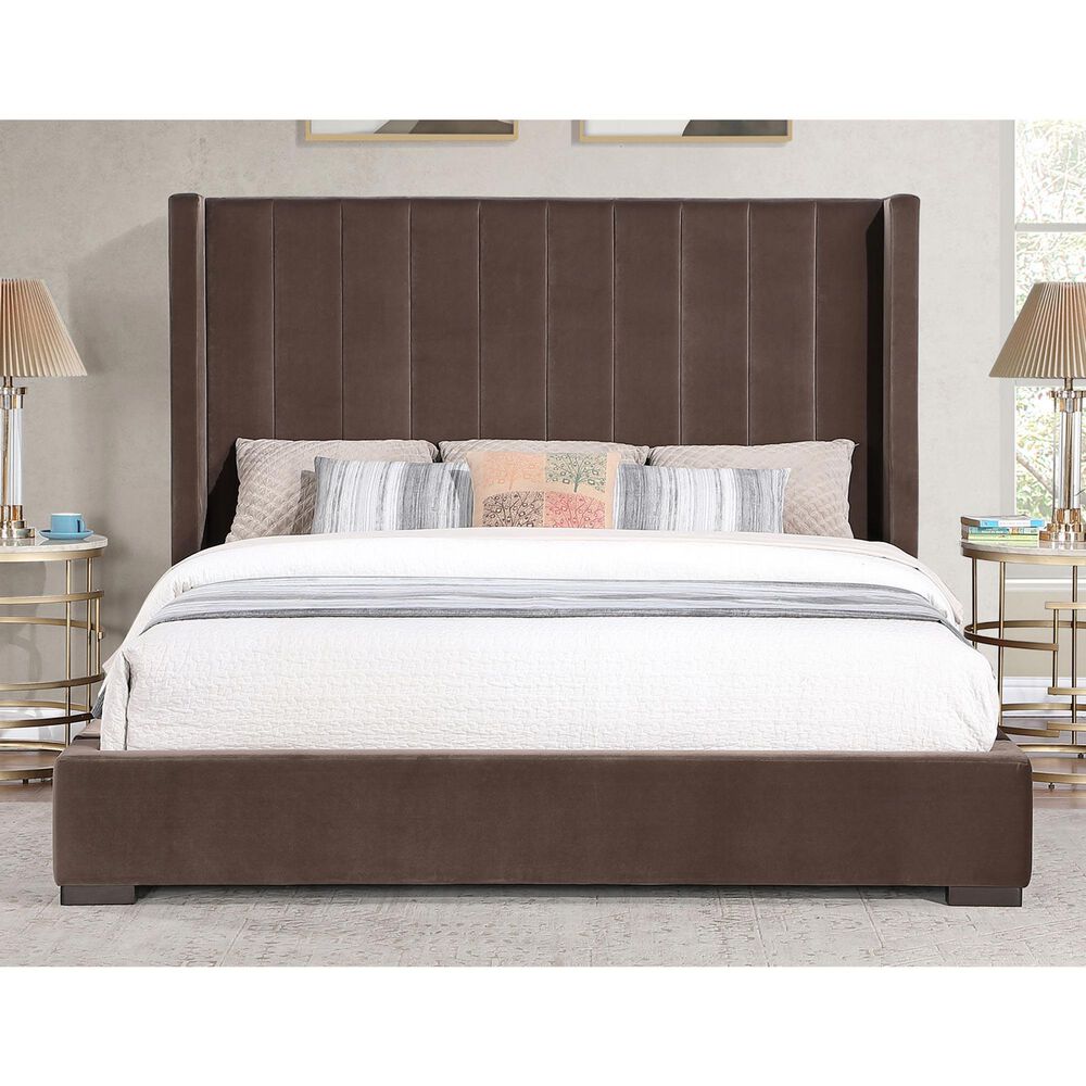 Crystal City Pearson King Upholstered Bed in Chocolate, , large
