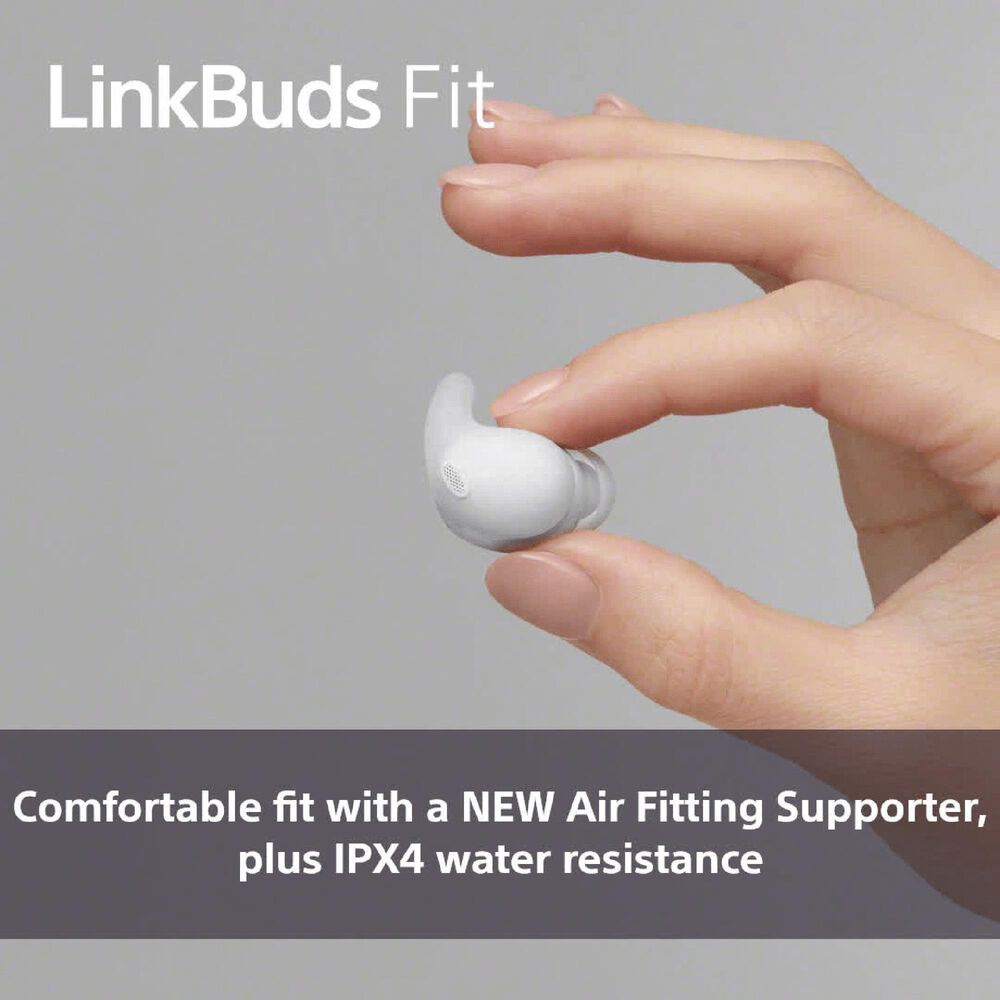 Sony LinkBuds Fit Wireless Noise Canceling Earbuds in White, , large