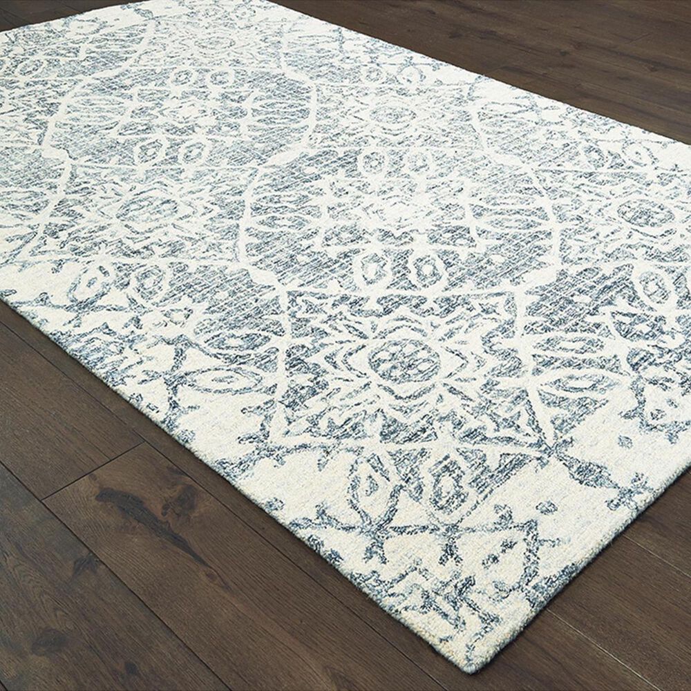 Oriental Weavers Tallavera 55603 5" x 8" Blue and Ivory Area Rug, , large