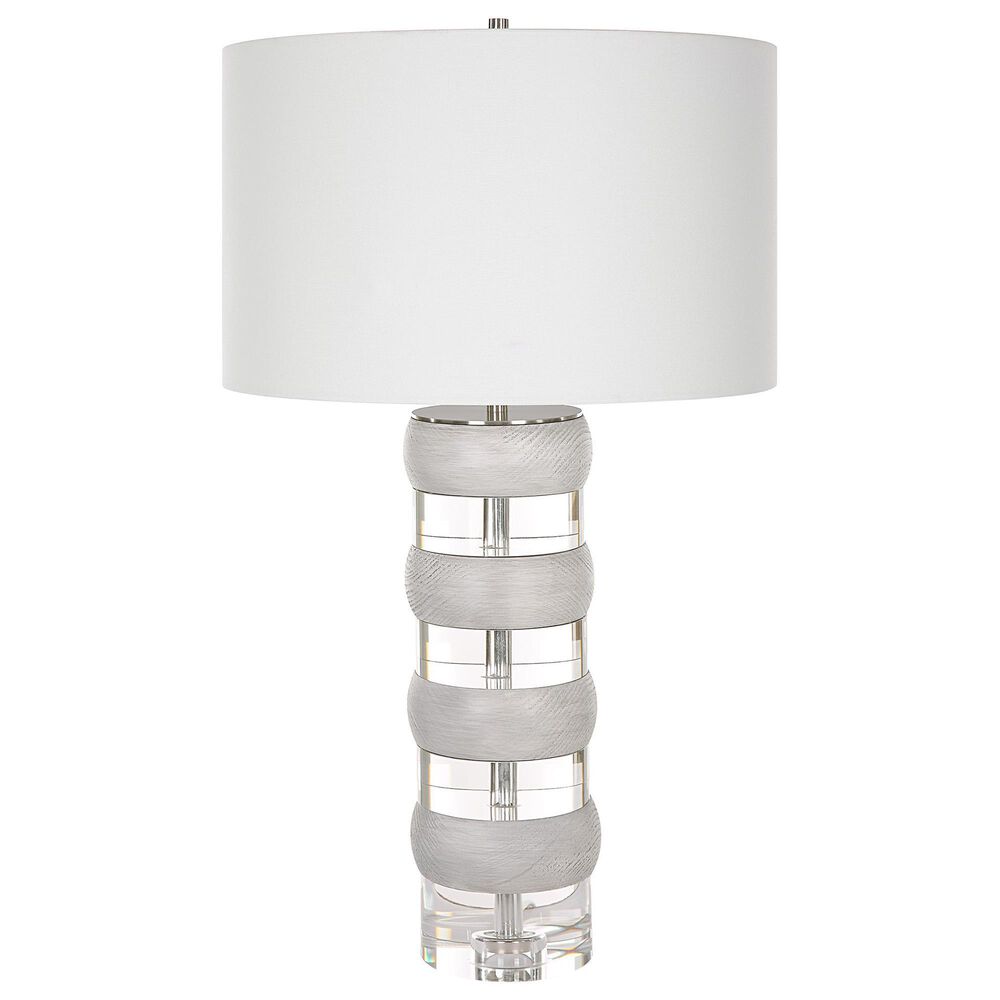 Uttermost Band Together Table Lamp in White Crystal and Brushed Nickel, , large