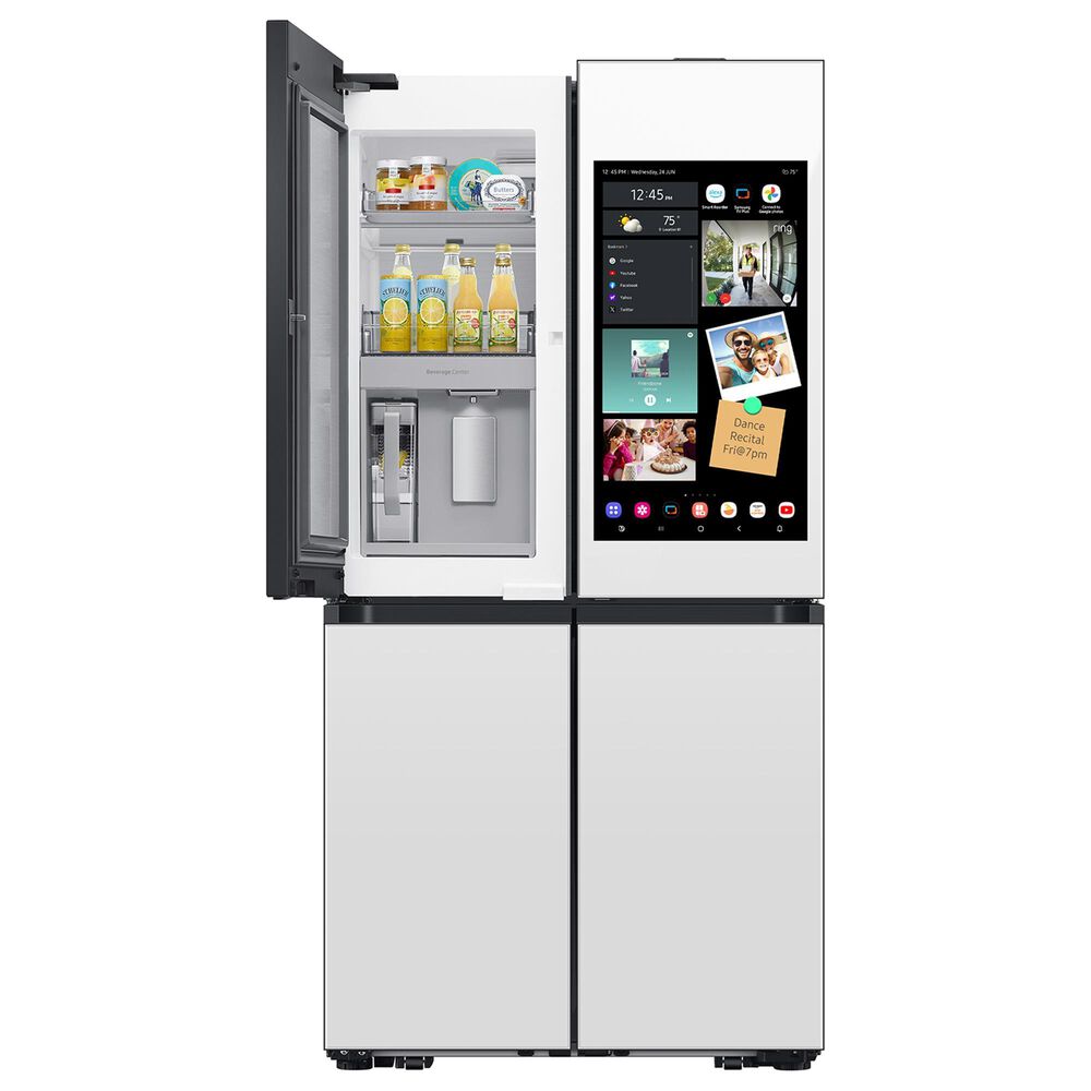 Samsung Bespoke 22.5 Cu. Ft. Bespoke 4-Door Flex French Door Refrigerator with AI Family Hub+ in White Glass, , large