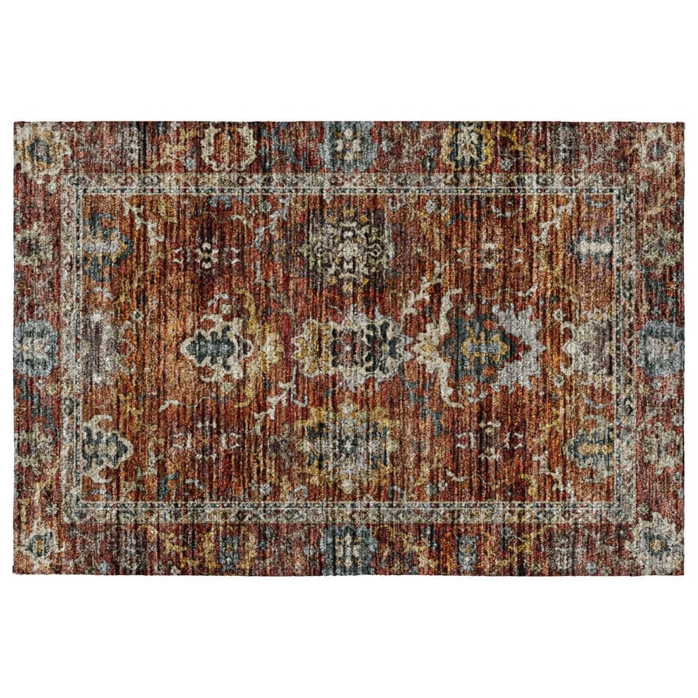 Dalyn Rug Company Silk Road Paprika, Chocolate, Ivory, Gold, Copper, Blue, Teal and Mocha 1"8" x 2"6" Area Rug, , large