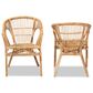 Baxton Studio Alleta Arm Chair in Natural Brown (Set of 2), , large