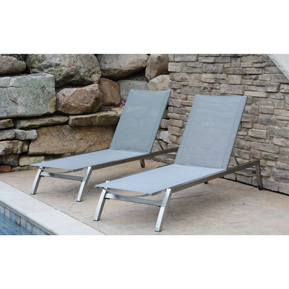 Three Birds Casual Avanti Chaise Lounge in Stainless Steel, , large