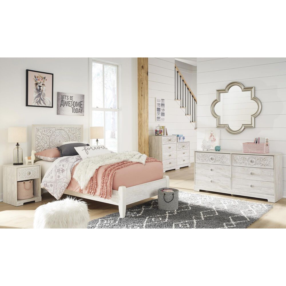 Ashley Paxberry 16&quot; 1-Drawer Nightstand in Whitewash, , large