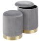 Lumisource Marla 2-Piece Nesting Pleated Ottoman Set in Grey, , large
