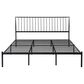 Hearth and Haven King Platform Bed with Angle Headboard in Black, , large