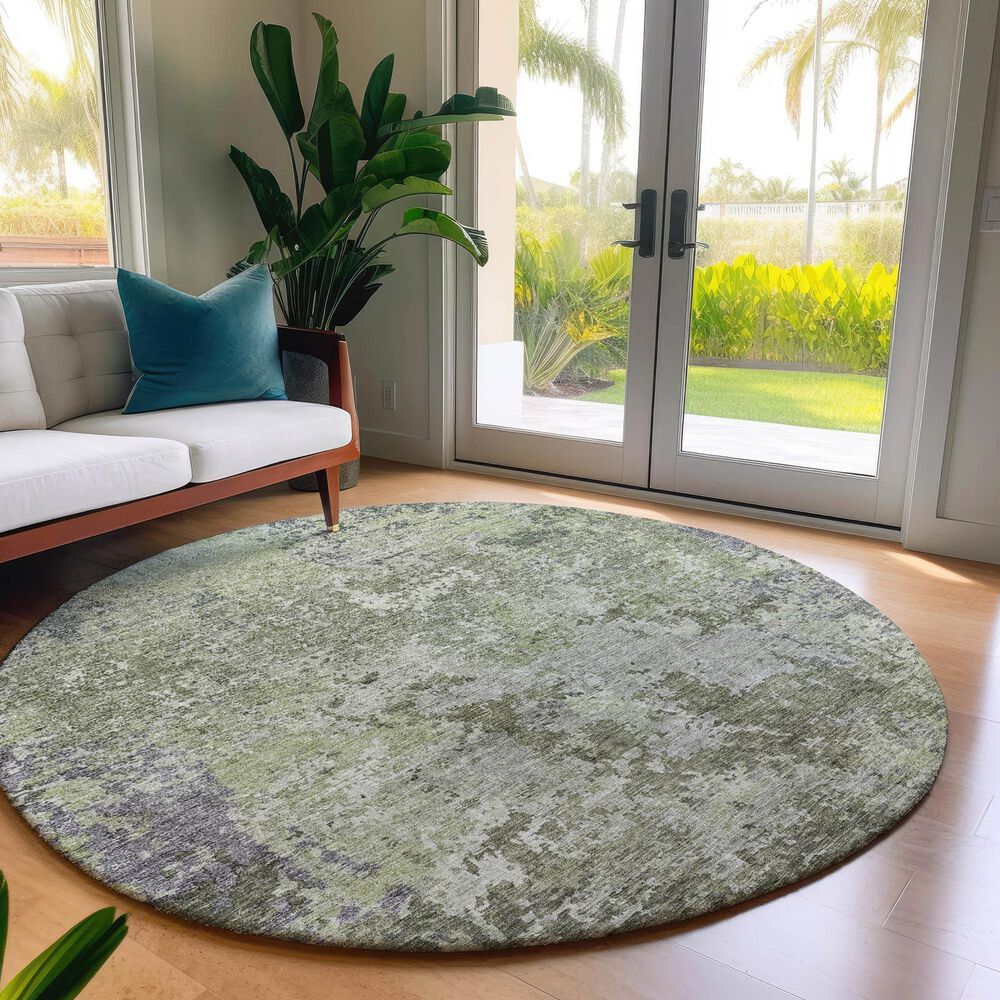 Dalyn Rug Company Bresca 8&#39; Round Green Indoor/Outdoor Area Rug, , large