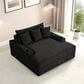 Furniture of America Tavedestrand Oversized Chaise Lounger with Cupholders and USB Ports in Black, , large