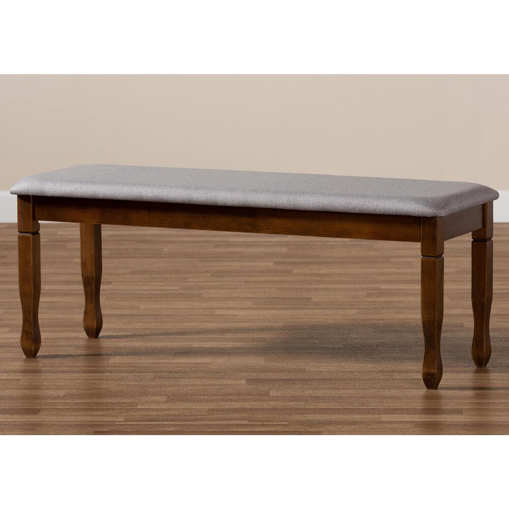 Baxton Studio Corey Dining Bench in Grey/Walnut, , large