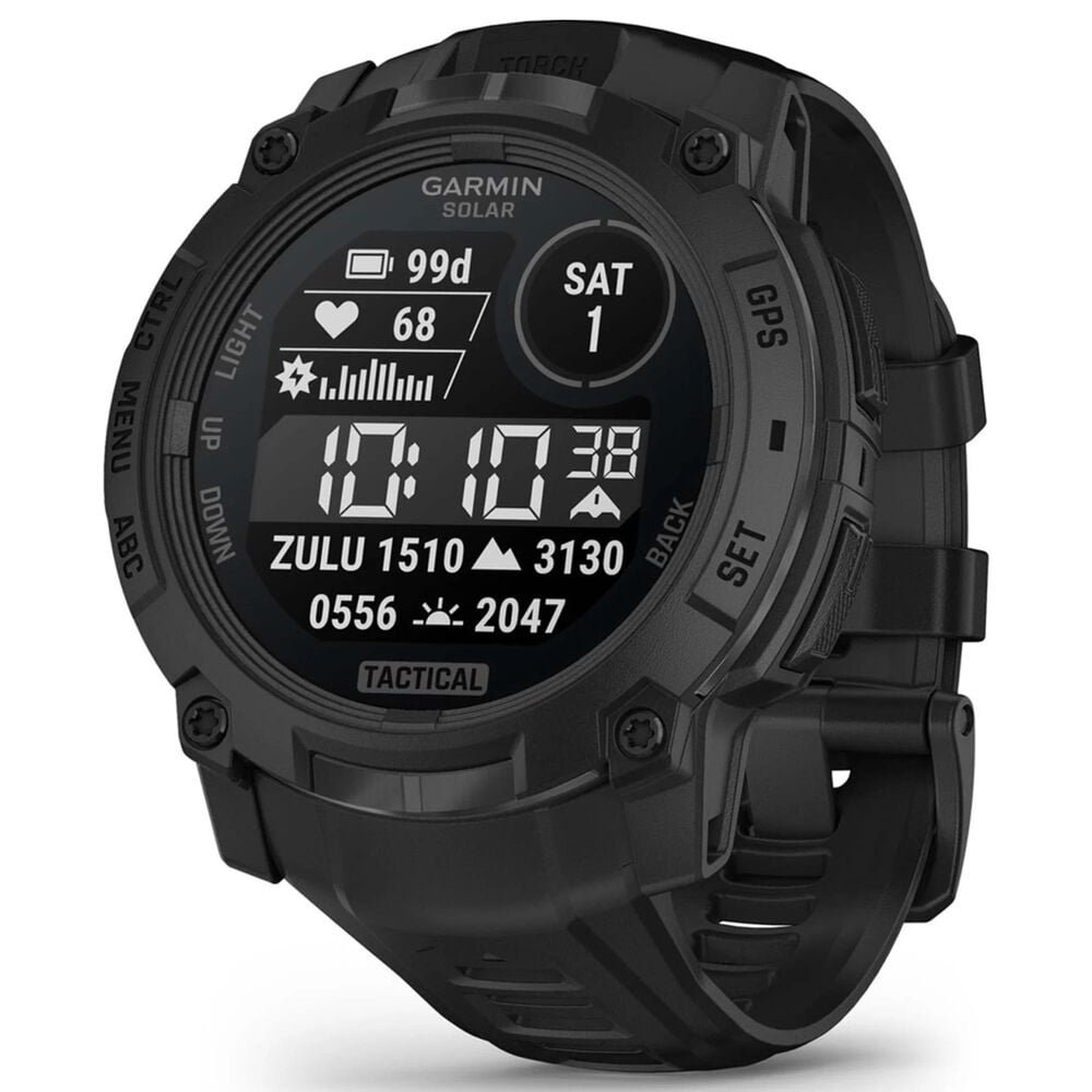 Garmin Instinct 3 Tactical Edition Solar Smartwatch 50mm Case with Silicone Sport Band in Black, , large