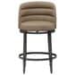 Armen Living Eunice Swivel Counter Height Stool with Mushroom Brown Upholstery in Antique Pewter, , large
