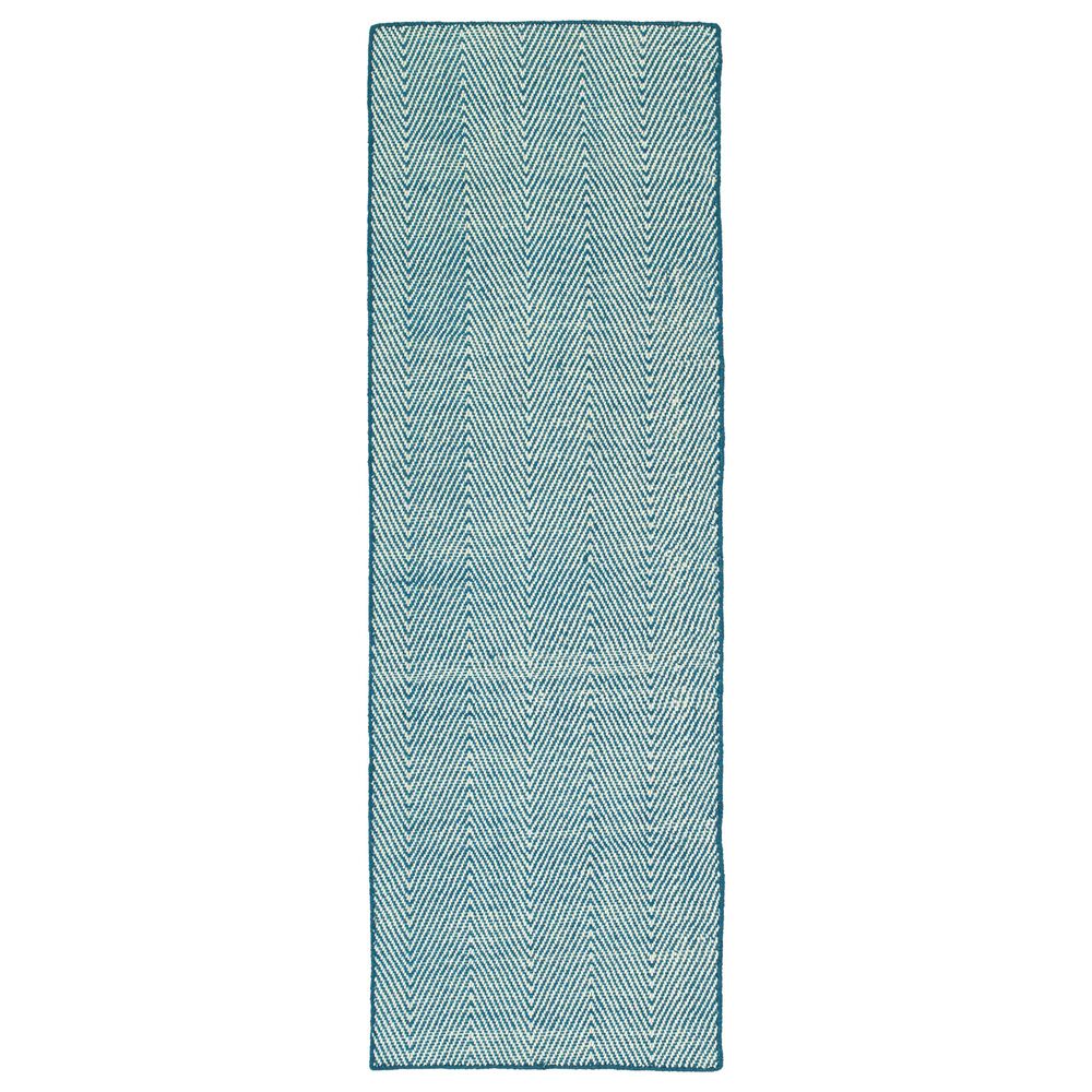 Kaleen Rugs Ziggy ZIG01-10 2" x 6" Denim and White Indoor/Outdoor Area Rug, , large