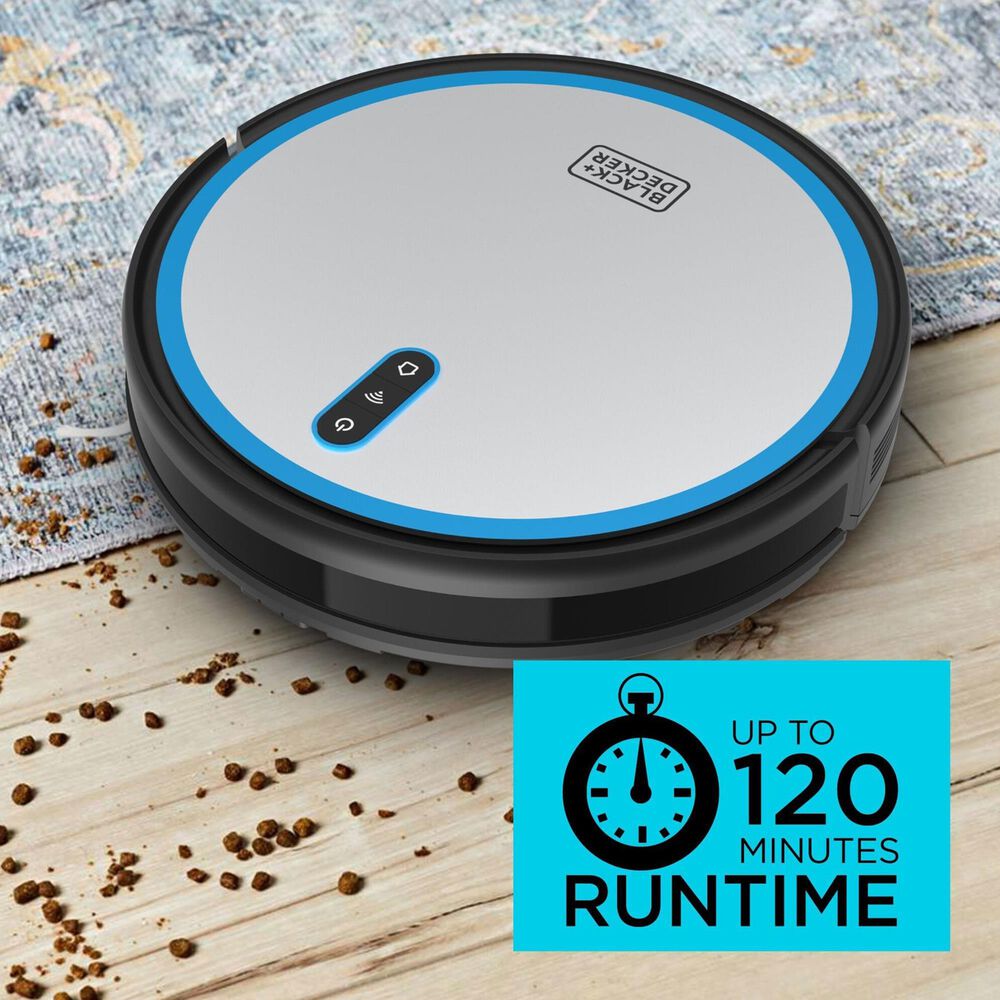 Black &amp; Decker RoboSeries Robot Vacuum in Black and Silver, , large