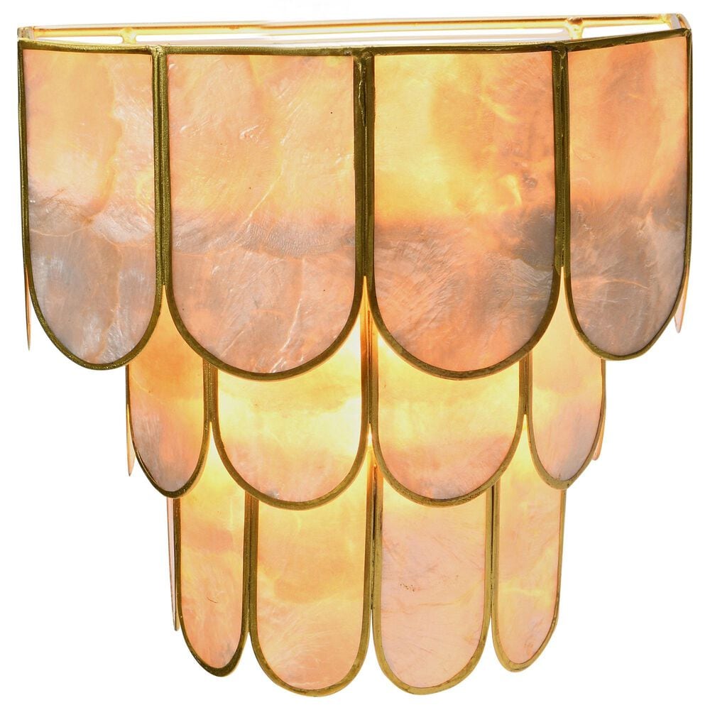 Creative Coop Gatsby 4-Tier Wall Sconce in Natural and Gold, , large