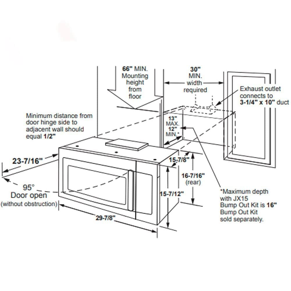 GE Appliances 1.6 Cu. Ft. Over The Range Microwave Oven with Recirculating Venting in Black, , large
