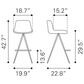 Zuo Modern Aki Bar Stool in White and Black (Set of 2), , large