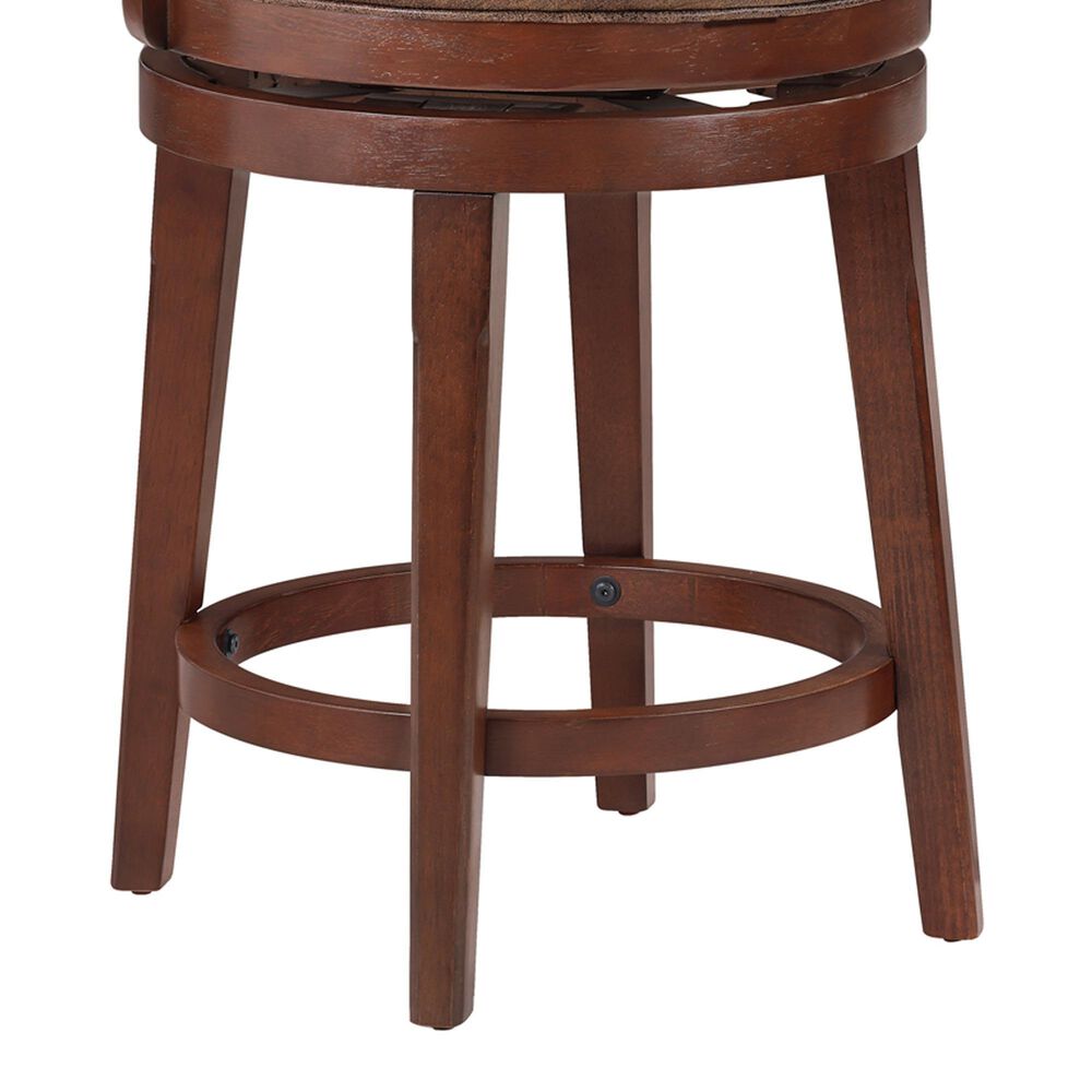 Sasha Lee Swivel Counter Stool with Nail Head Trim in Brown, , large