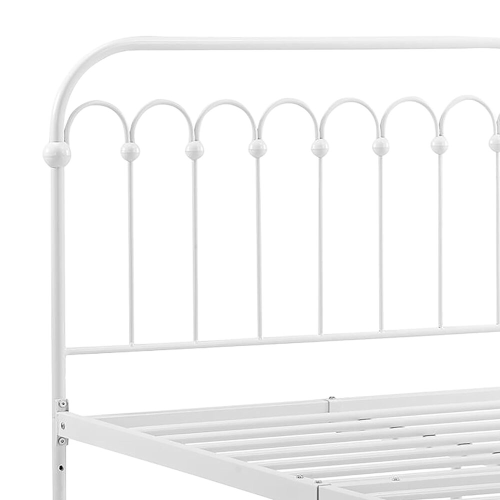 bladeren de jouwe Lucky Novogratz Bright Pop Twin Metal Bed in White | NFM