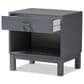 Baxton Studio Deirdre 1-Drawer Nightstand in Grey, , large