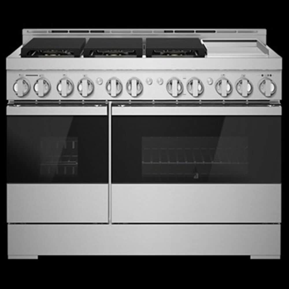 JennAir 48&quot; Gas Professional Range with Chrome-Infused Griddle in Black Glass, , large