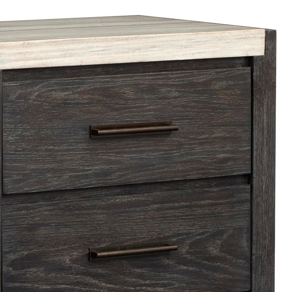 Nicolette Home Plum Creek Queen Upholstered Panel Bed with Two Nightstands in Ravenwood Black, , large