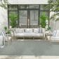 Nourison Courtyard Ivory and Aqua 7" x 10" Indoor/Outdoor Area Rug, , large