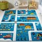 Safavieh Carousel 8" x 10" Blue and Beige Kid Rug, , large