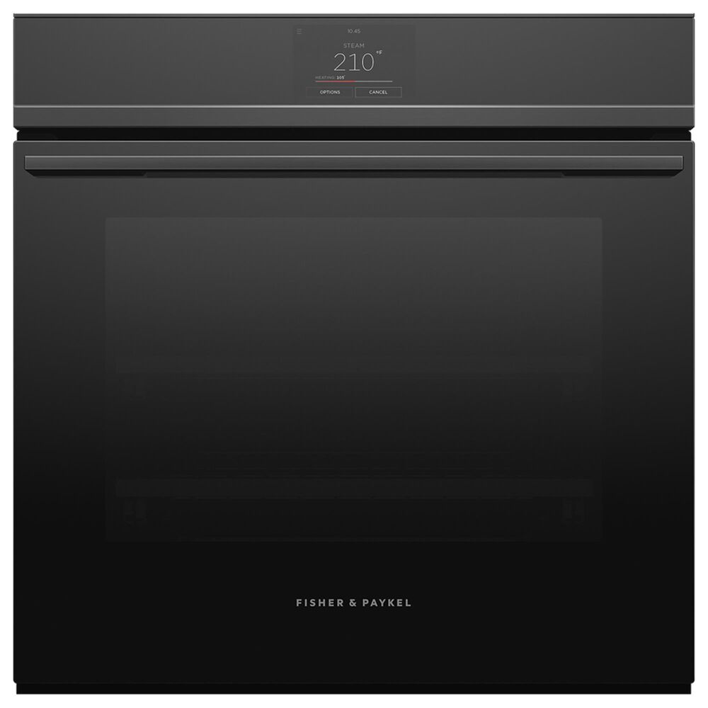 Fisher and Paykel 24" Contemporary Single Wall Oven with Steam in Black, , large