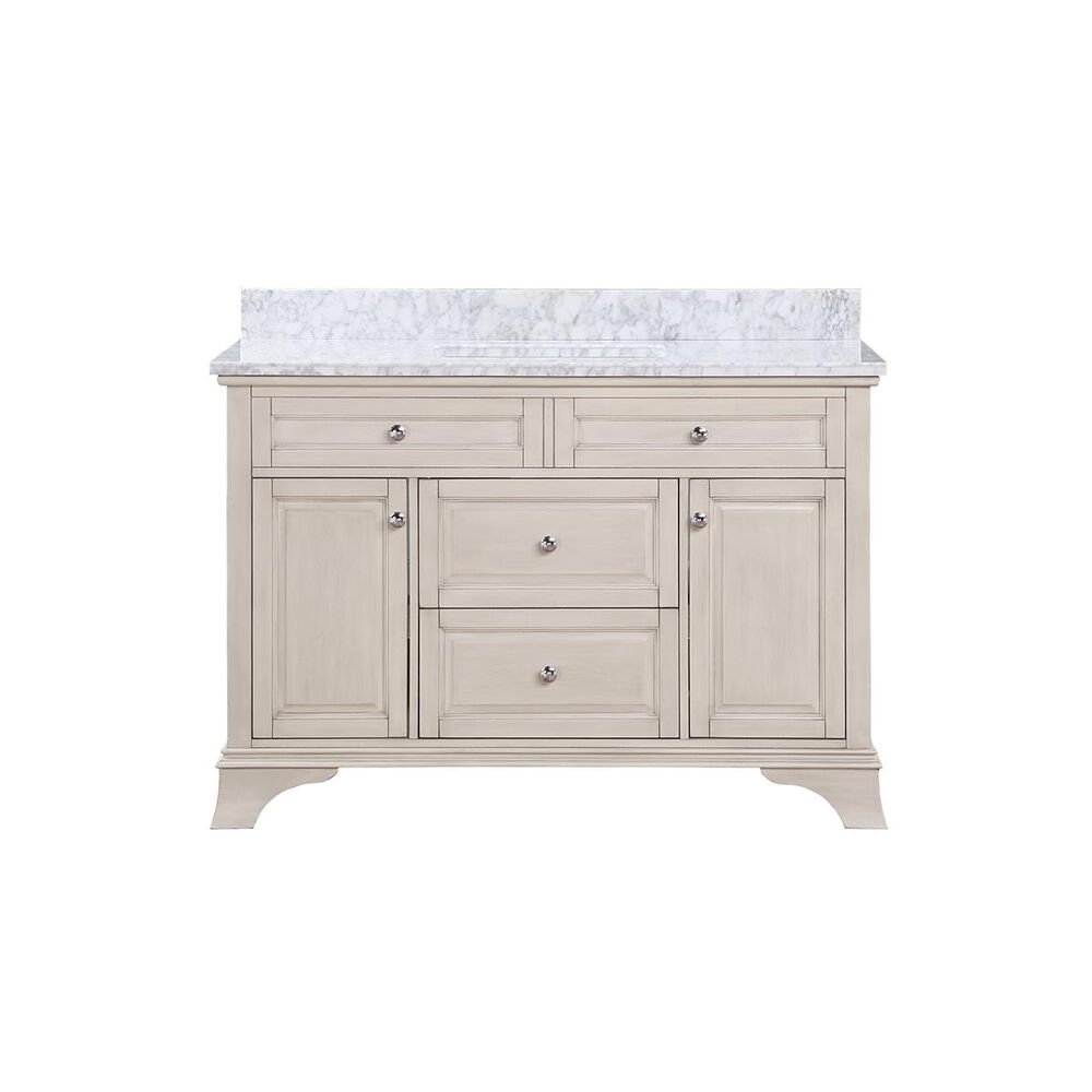 Aurafina Wainwright 48" Vanity with Top and Sink in Rustic White, , large