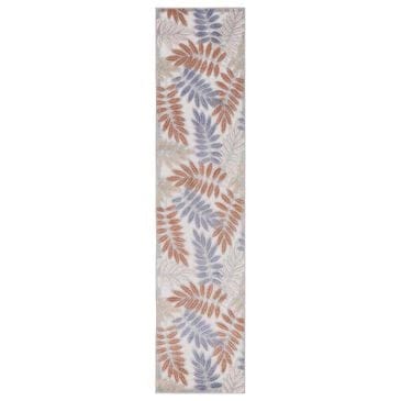 Nourison Aloha 2"3" x 8" Blue and Mocha Indoor/Outdoor Runner, , large