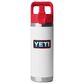 YETI Rambler 18 Oz Water Bottle with Straw Cap in White, Red and Badge, , large