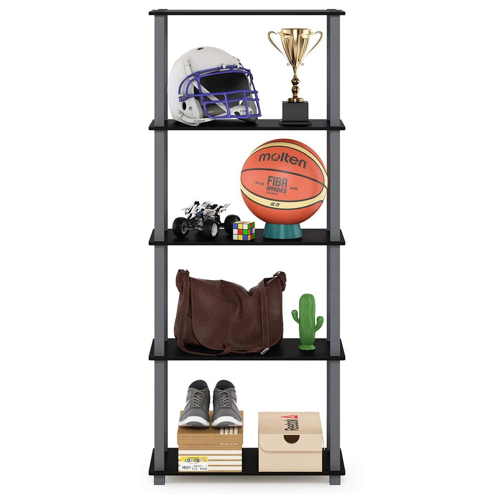 HOMLUX 5-Tier Display Rack in Black and Grey, , large