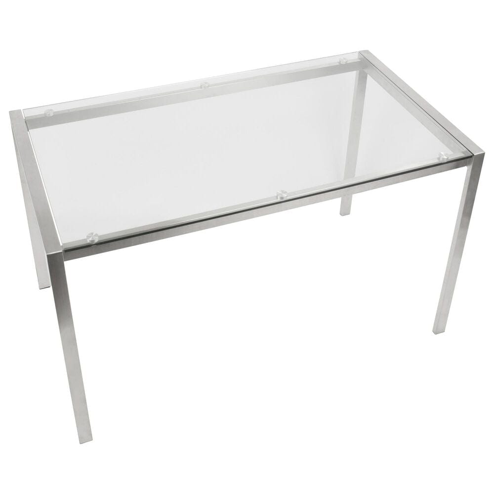 Lumisource Fuji Dining Contemporary Table in Stainless Steel with Clear Glass Top By LumiSource, , large
