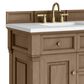 James Martin Vanities Brookfield 36" Single Bathroom Vanity in Pecan with 3 cm White Zeus Quartz Top and Rectangular Sink, , large