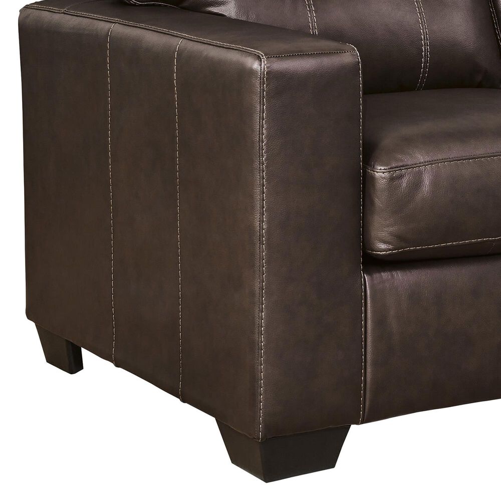 Ashley Santorine Stationary Loveseat in Dark Brown, , large