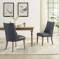 Linon Home Decor Adler Side Chair with Navy Faux Leather Cushion in Natural, , large