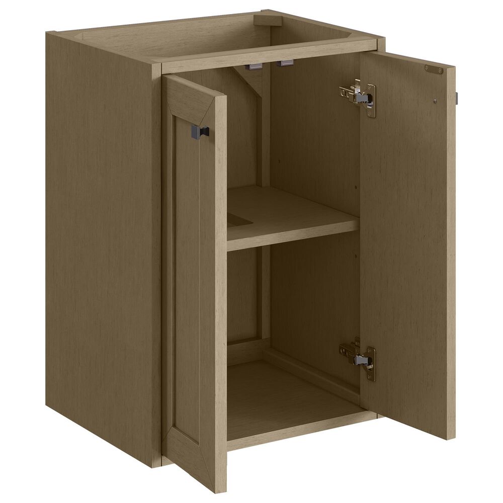 James Martin Vanities Chianti 20" Single Bathroom Vanity in Walnut Whisper and Brushed Nickel with 2 cm White Glossy Composite Stone Top and Rectangular Sink, , large