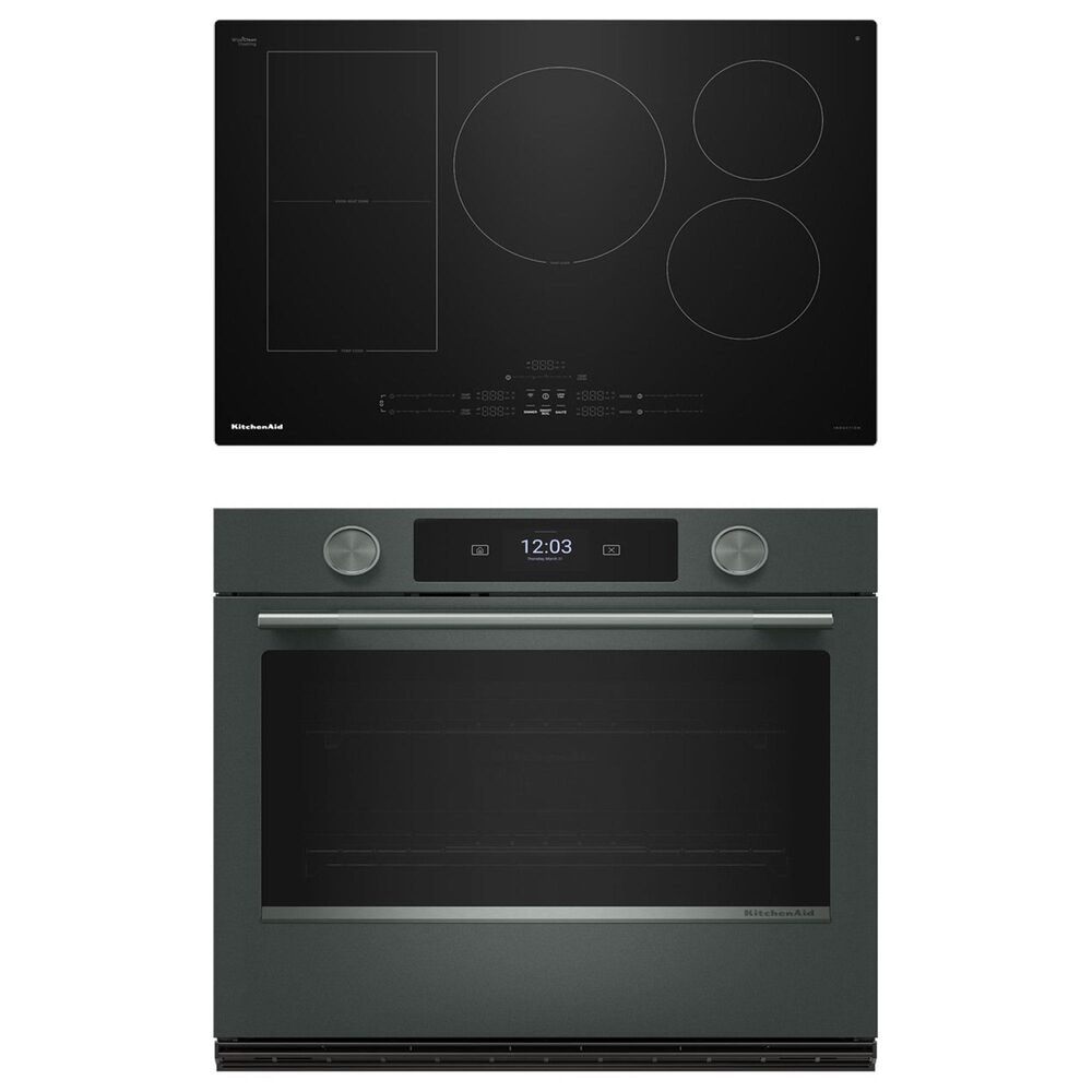 KitchenAid 2-Piece Kitchen Package with Juniper 30" Smart Single Wall Oven and Black 30" Induction Cooktop, , large