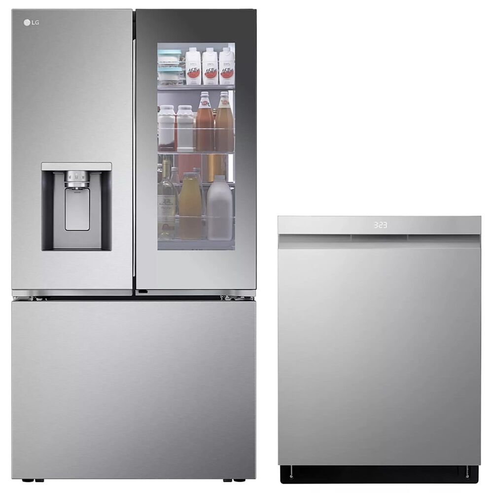 LG 2-Piece Kitchen Package with 26 Cu. Ft. French Door Refrigerator and Pocket Handle Dishwasher in Stainless Steel, , large